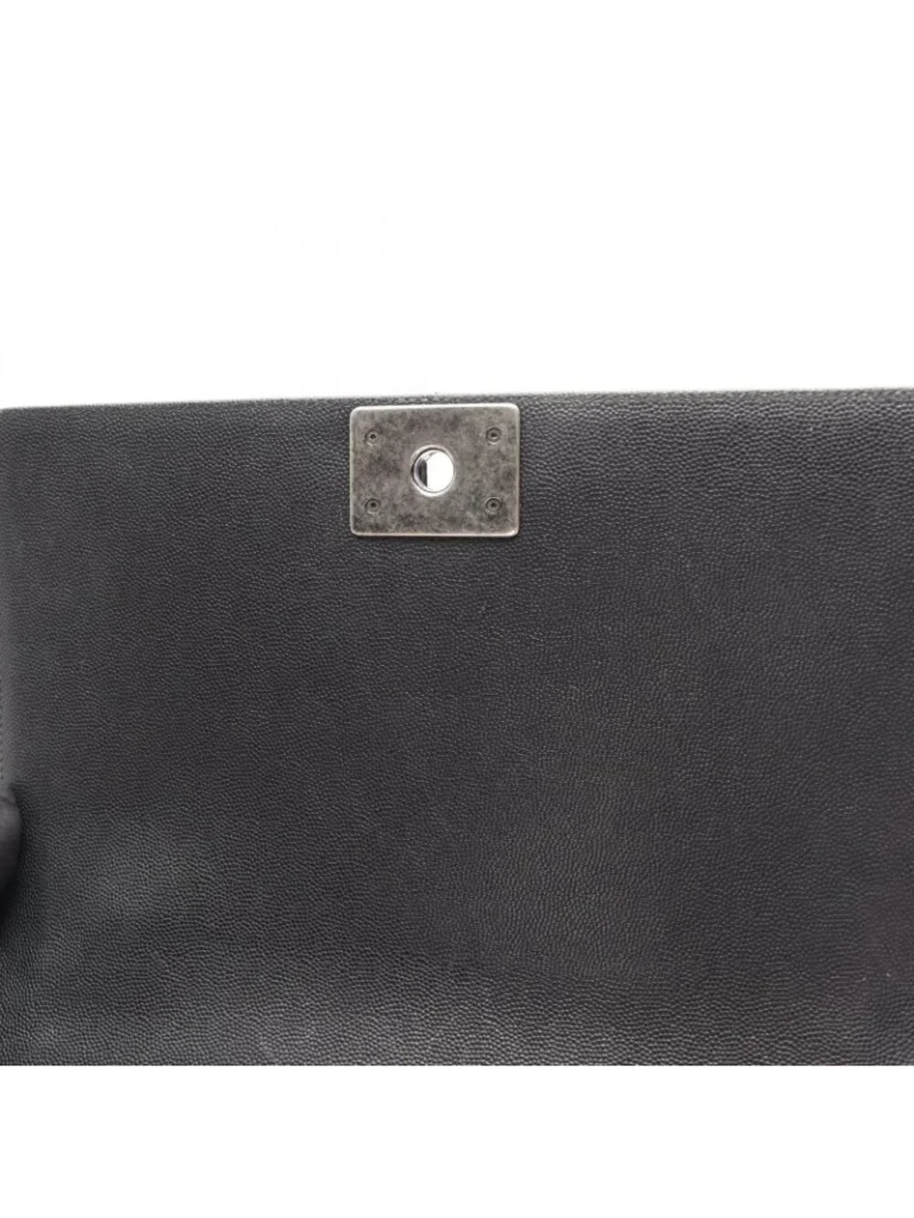 Chanel Shoulder Bag Boy Large Chest Blanc Black Caviar Leather Boy Chain